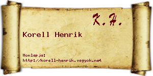 Korell Henrik névjegykártya